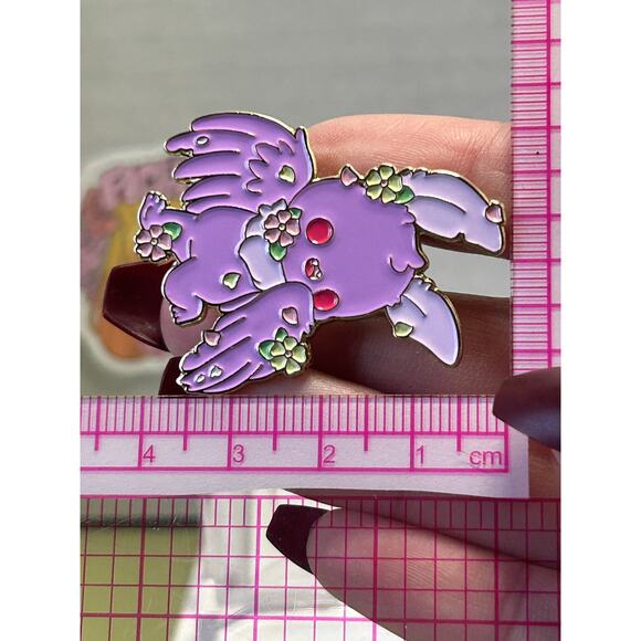 Bright Bat Enamel Pin Purple Bat Flower Mothman - Picture 4 of 10